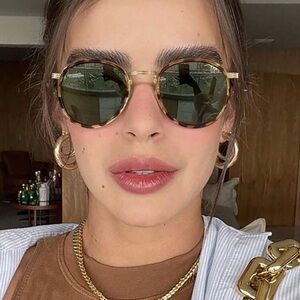 1 PC Women's Boho Metal Round Frame Fashion Eyewear For 
 Outing,